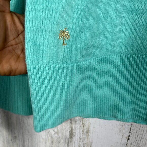 Lilly Pulitzer Womens Sweater Medium Mint Green 100% Cashmere Preppy Pastel Top - Picture 5 of 12